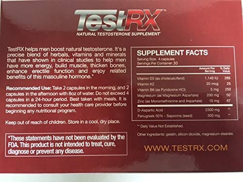 TestRX Ingredients list
