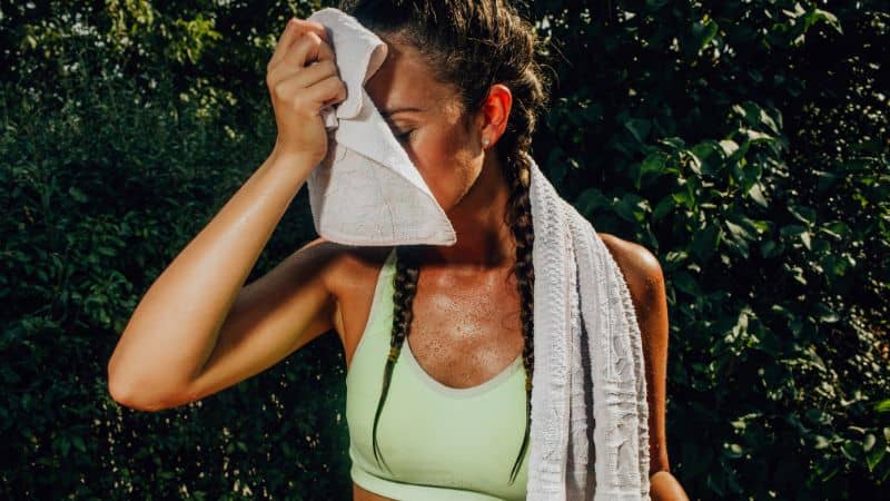 how to protect hair from sweat while working out